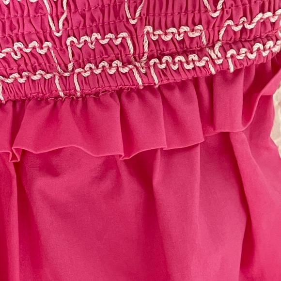 Arula Sweetheart Babydoll Tiered Smocked Dress Size B (18-20) Pink Ribbon Straps - Picture 9 of 13